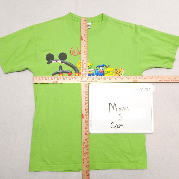 Disney World Casual Short Sleeve Graphic Crew Neck Shirt Mens Size Small S Green - Picture 5 of 9